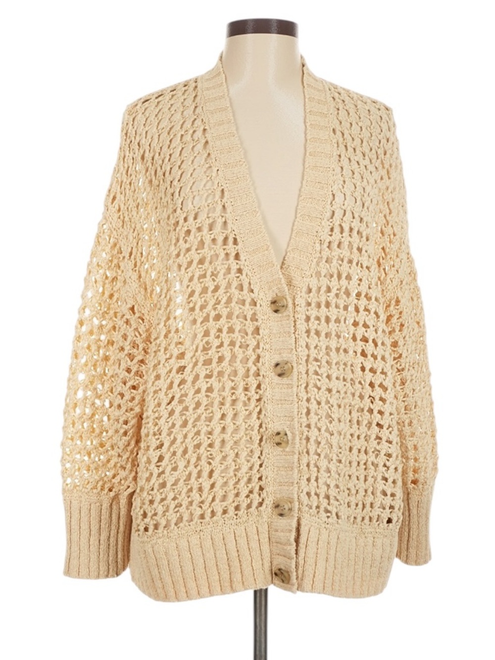 J. Crew Montauk Open-Knit Button-Up Cardigan size M
